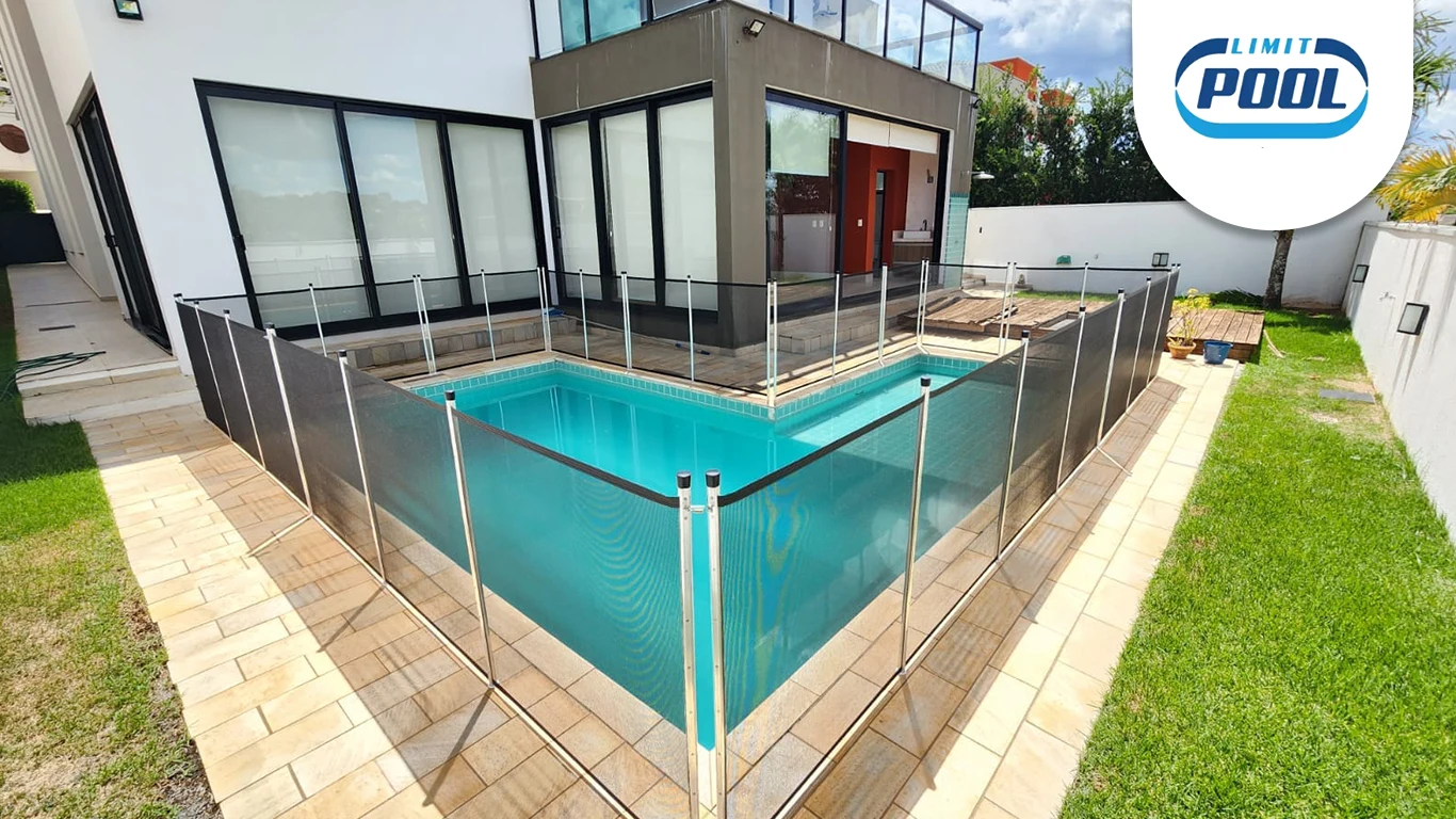 Limitpool removable fence installed around a residential pool